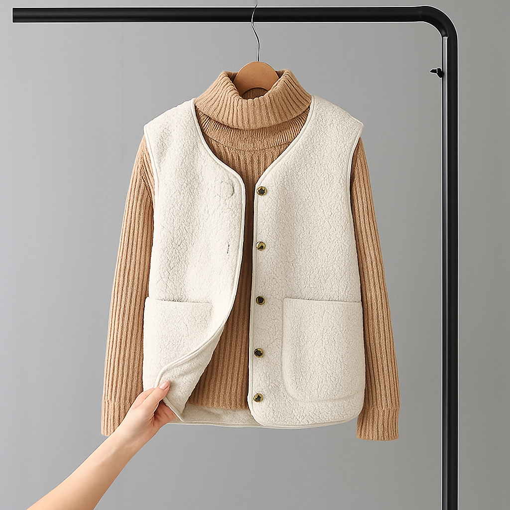 Freya | Soft Textured Button-Up Vest