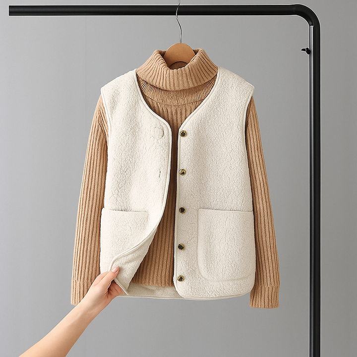 Freya | Soft Textured Button-Up Vest