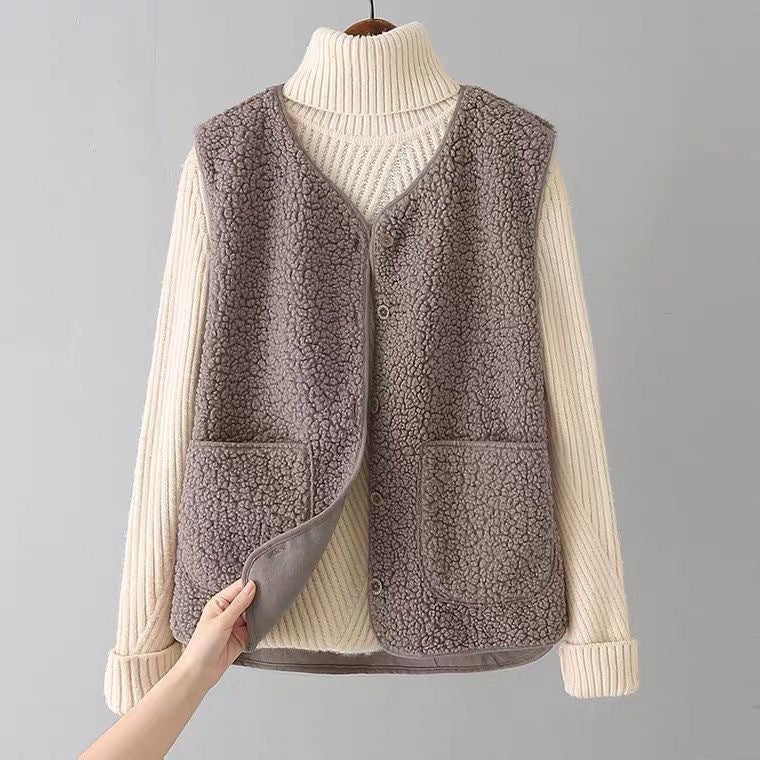 Freya | Soft Textured Button-Up Vest