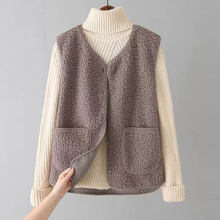 Freya | Soft Textured Button-Up Vest