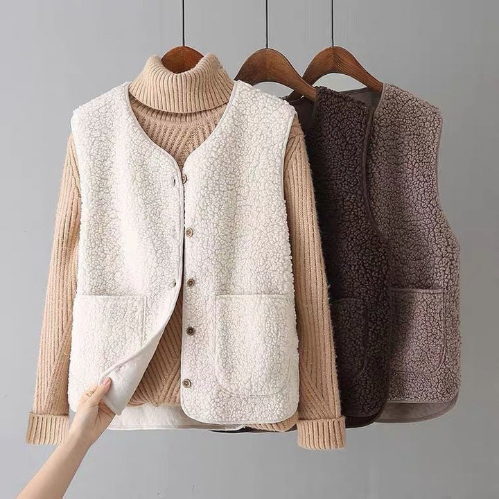 Freya | Soft Textured Button-Up Vest