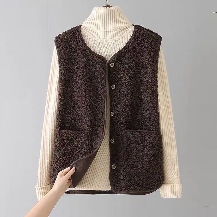 Freya | Soft Textured Button-Up Vest
