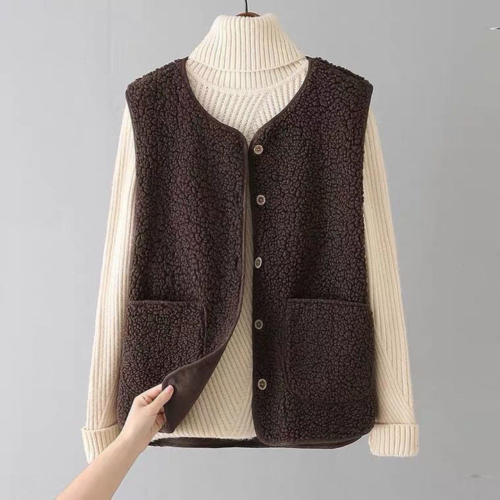 Freya | Soft Textured Button-Up Vest