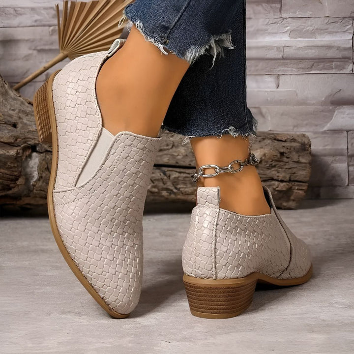 Alexia | Ivory Woven Loafers