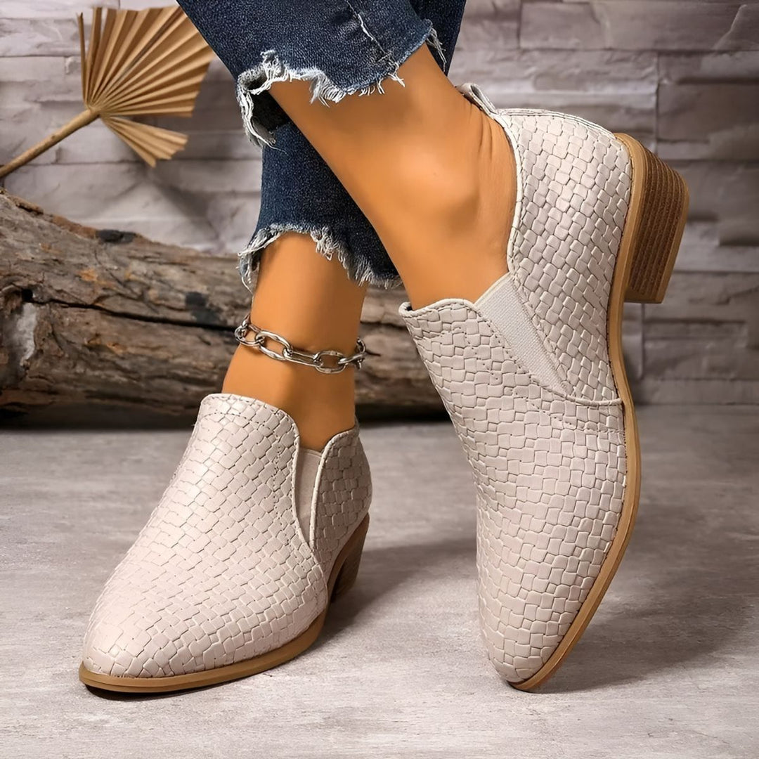 Alexia | Ivory Woven Loafers
