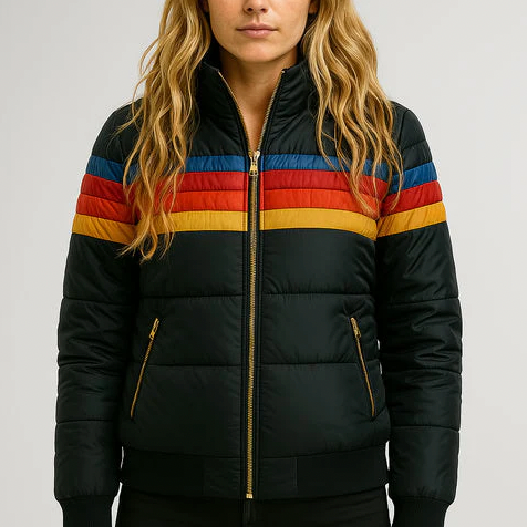 Rosie | Retro Colour-Block Puffer Jacket
