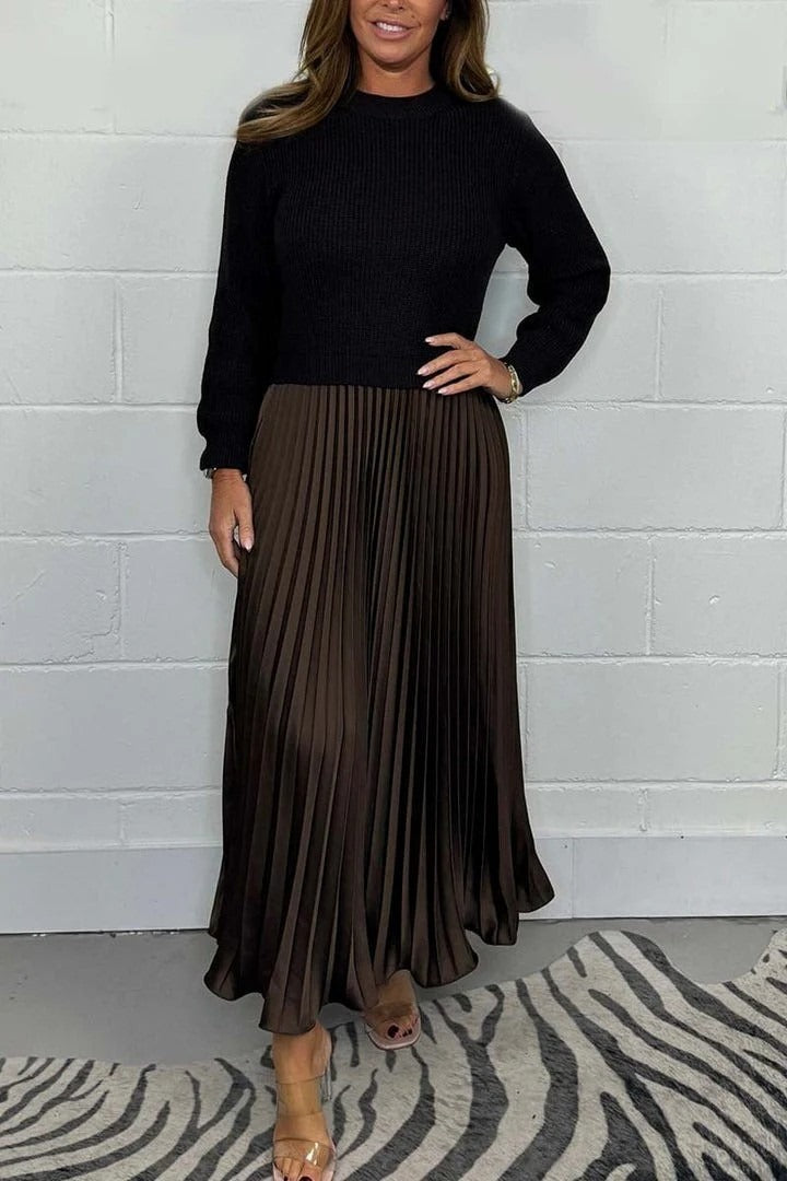 Charlotte |Pleated dress with knitted top