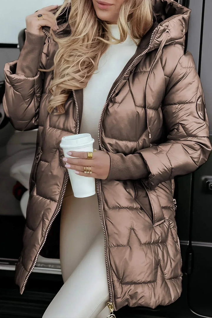 Sienna  | Stylish winter coat with hood and lining