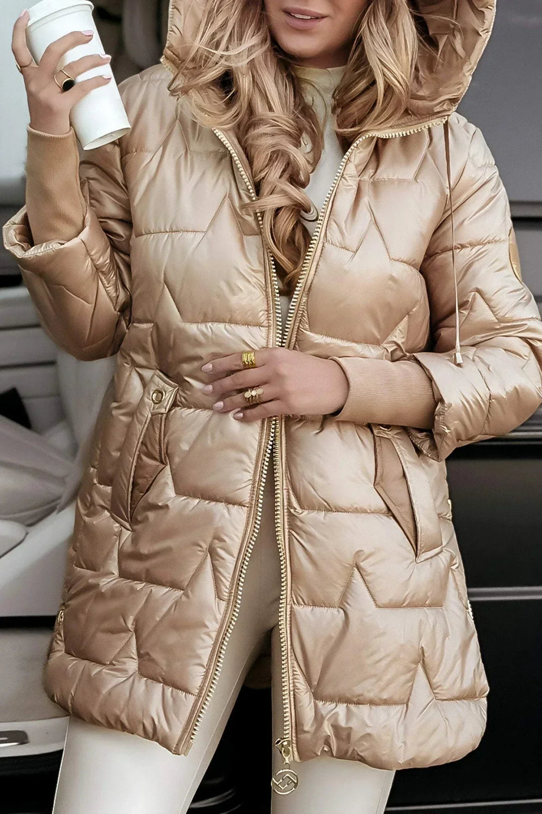 Sienna  | Stylish winter coat with hood and lining
