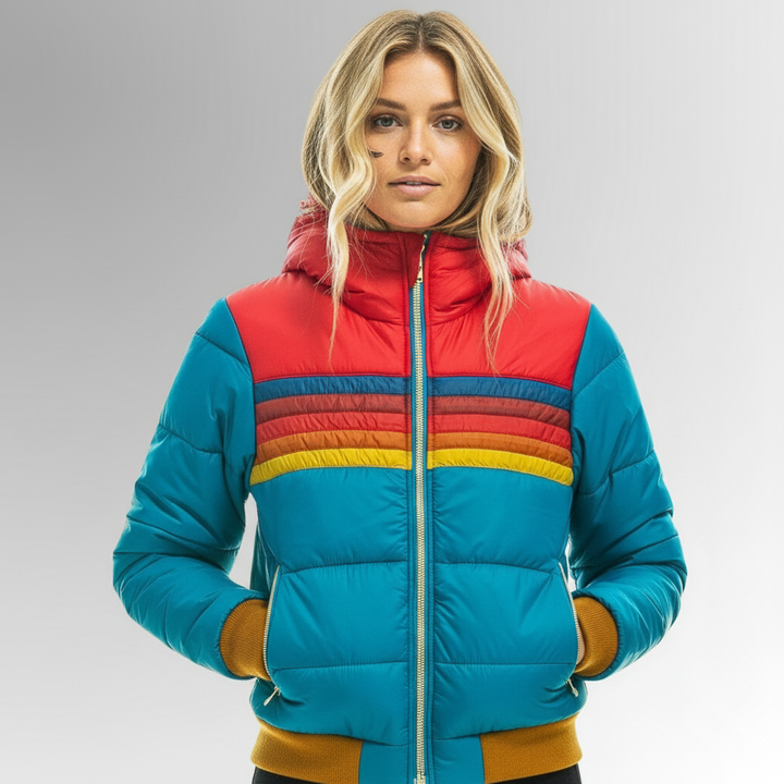 Rosie | Retro Colour-Block Puffer Jacket