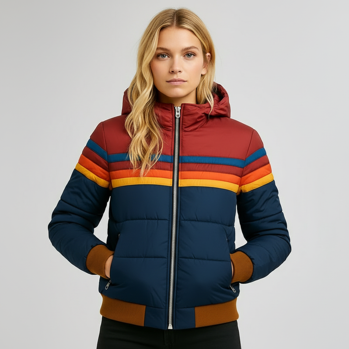 Rosie | Retro Colour-Block Puffer Jacket