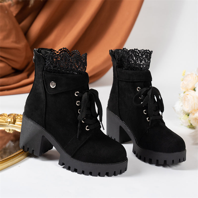 Maisie | Black Lace Ankle Boots